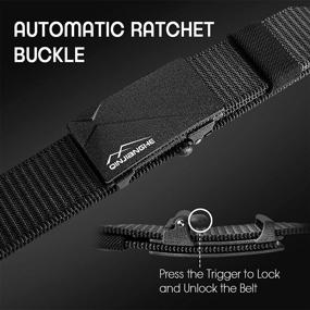 img 2 attached to 👖 Ratchet Quick Release Men's Belt with Breathable Webbing - Automatic and Convenient Accessories