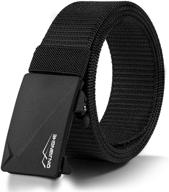 👖 ratchet quick release men's belt with breathable webbing - automatic and convenient accessories logo