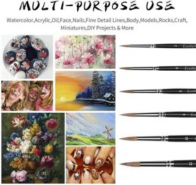 img 2 attached to Premium 6-Piece Sable Weasel Hair Artist Paint Brush Set - Ideal Gift for Painting Enthusiasts and Art Lovers during Holidays and Classroom Activities