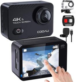 img 4 attached to 📷 COOAU 4K Action Camera with Touch Screen, WiFi, EIS Stabilization, Underwater Waterproof, External Microphone, Remote Control, 2x1350Amh Batteries - Native 60fps, 20MP