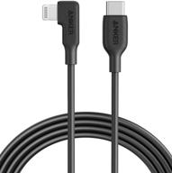 mfi certified anker 90 degree lightning to usb-c cable (6 ft) 🔌 - supports power delivery for iphone, airpods, ipad, ipod touch and more - black logo