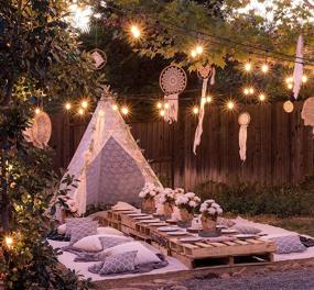 img 1 attached to Lace Teepee Tent for Adults with Carry Bag - Tiny Land's Huge 87-inch Tall Tipi for Weddings, Parties, Photos - 5-Pole Lace Tipi for Indoor & Outdoor Use