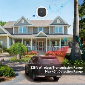 img 3 attached to Outdoor Motion Sensor Alarm with Extended 328ft Transmission Range - Weatherproof Detector for Enhanced Home, Business, and Outdoor Property Safety. LED Indicator for Reliable Security Alert System.