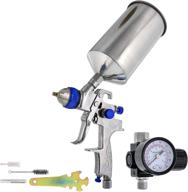 🎨 tcp global professional hvlp spray gun with 1.8mm fluid tip, 1l cup & air regulator - high-quality gravity feed sprayer логотип