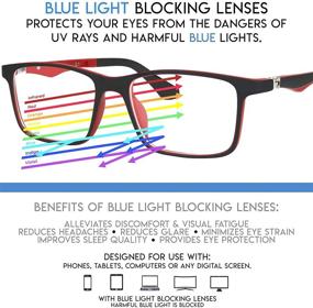 img 1 attached to 👓 Protective Computer Glasses for Kids - Blue Light Blocking Eyewear to Prevent Eyestrain, Includes Case - Ideal for Boys and Girls in Electronic Device Use