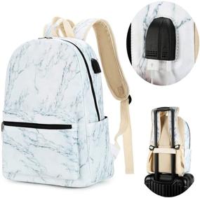 img 3 attached to Laptop Backpack Rucksack Charging 2 Marble B