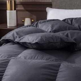 img 2 attached to 🛏️ Deluxe King Size All Season Down Comforter – 100% Egyptian Cotton 1000 Thread Count – 750 Fill Power with Tabs – Three Geese Goose Down Duvet Insert for Ultimate Warmth