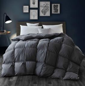 img 4 attached to 🛏️ Deluxe King Size All Season Down Comforter – 100% Egyptian Cotton 1000 Thread Count – 750 Fill Power with Tabs – Three Geese Goose Down Duvet Insert for Ultimate Warmth