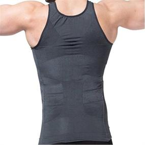 img 3 attached to 🏋️ Men's Compression Body Shaper Sports Tank Top for Abs and Abdomen Slimming