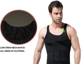 img 1 attached to 🏋️ Men's Compression Body Shaper Sports Tank Top for Abs and Abdomen Slimming