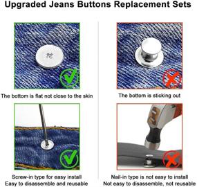 img 3 attached to 👖 Upgrade Your Jeans: 15 Sets of 17mm No-Sew Nailess Replacement Buttons with Thread Rivets and Screwdrivers