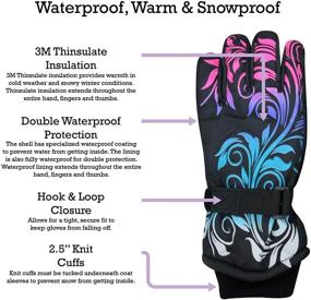 img 2 attached to Детские водонепроницаемые зимние перчатки N'Ice Caps с утеплителем Thinsulate и камуфляжным принтом для холодной погоды.