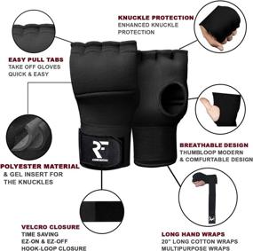 img 2 attached to 🥊 ROC Fitness Gel Elastic Padded Inner Gloves for Men and Women – 20 Inch Hand Boxing Wraps for Muay Thai MMA, Martial Arts, Kickboxing, and Combat Sports (1 Pair)