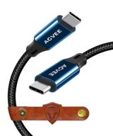🔌 agvee 10ft usb-c to usb-c cable – fast charging cord for macbook pro, hp envy and spectre x360, 100w power delivery, e-marker, pps pd 3.0, blue (2 pack) logo