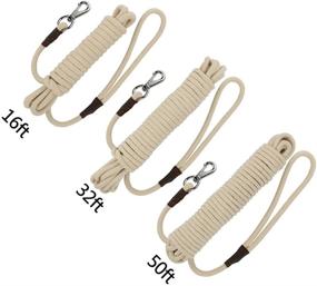 img 1 attached to 🐾 Ultimate Control: PepPet 16-65 Ft Extra Heavy Duty Cotton Rope Dog Training Leash for Large/Medium/Small Dogs - Training and Walking Made Easy