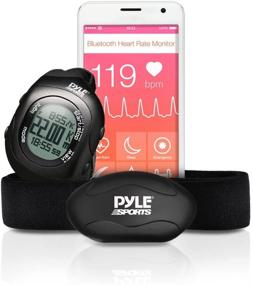 img 4 attached to 🏃 Enhanced Pyle Fitness Heart Rate Monitor with Wrist Watch & Bluetooth Chest Strap - Measure Speed, Distance, Countdown & Lap Times for Walking, Running, Jogging, Exercise