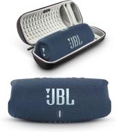 jbl charge 5 - портативная акустика с bluetooth и защитой от воды ip67 с чехлом megen hardshell travel case и портом usb для зарядки (голубой) логотип