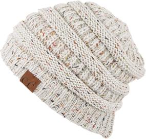 img 3 attached to 🧢 C.C Exclusives Ribbed Confetti Knit Beanie (HAT-33) - Unisex