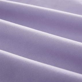 img 1 attached to 🌸 Wake In Cloud - Lilac Cotton Duvet Cover Set, 100% Cotton Queen Size Bedding, Soft Solid Plain Color Light Purple Lavender, Zipper Closure and Corner Ties (3pcs)