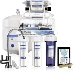 img 4 attached to 💧 NU Aqua Platinum Series High Capacity 100GPD 7-Stage UV and Alkaline Reverse Osmosis Drinking Water Filter System - Booster Pump Included! PPM Meter and Installation DVD Bonus Offer