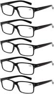 👓 premium 5-pack reading glasses with spring hinges for men and women - high-quality readers for vision enhancement logo