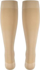 img 3 attached to 🧦 Medium NuVein Beige Knee-Length Compression Stockings, 15-20 mmHg Support for Women & Men, Closed Toe