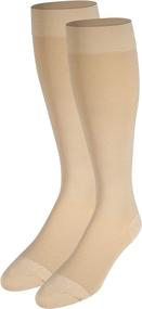 img 1 attached to 🧦 Medium NuVein Beige Knee-Length Compression Stockings, 15-20 mmHg Support for Women & Men, Closed Toe