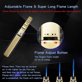 img 1 attached to 🔥 DOUBFIVSY Jet Torch Butane Lighter: Windproof & Adjustable Flame with Gift Box - Ideal for Cigar, Grill, BBQ, Candle, Camping, and Kitchen - Golden (Butane Gas Not Included)