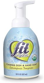 img 1 attached to 🍋 Fit Organic Foaming Dish & Hand Soap - Lemongrass Tangerine, 18oz: Natural, Effective, and Refreshing