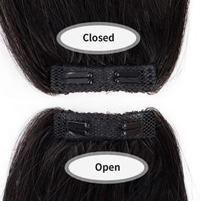 img 2 attached to 👩 GongXiu Wispy Air Bangs: Clip-in Real Human Hair Extensions for Natural Black Bangs & Fringe Straight Bangs with Temples - Ideal for Women and Girls