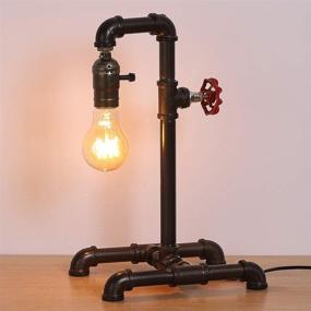 img 4 attached to 🔥 Haitral Retro Table Lamp - Industrial Steam Punk Style, Rustic Bronze Metal Lighting with Red Valve - Ideal for Bedside, Living Room, Office, Café, Store, and Pub Decor (Bulb Not Included)