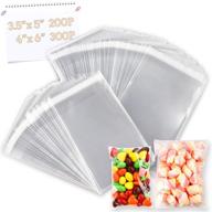 🛍️ 500 clear resealable cellophane bags - 2 sizes (200x 3.5×5 inches, 300x 4×6 inches) for bakery, snacks, candle, soap, cookie, jewelry, cards logo