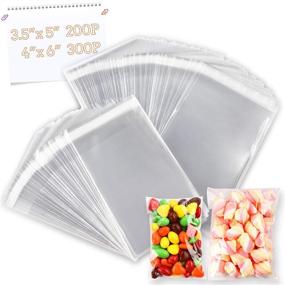 img 4 attached to 🛍️ 500 Clear Resealable Cellophane Bags - 2 Sizes (200x 3.5×5 Inches, 300x 4×6 Inches) for Bakery, Snacks, Candle, Soap, Cookie, Jewelry, Cards