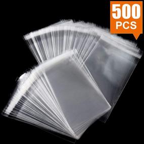 img 3 attached to 🛍️ 500 Clear Resealable Cellophane Bags - 2 Sizes (200x 3.5×5 Inches, 300x 4×6 Inches) for Bakery, Snacks, Candle, Soap, Cookie, Jewelry, Cards