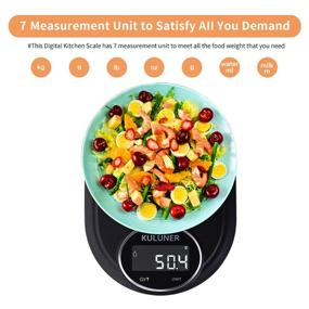 img 3 attached to 🍽️ KULUNER Digital Food Scale 5000g/0.1g - Multifunctional High Precision Kitchen Scale with Stainless Steel Design and HD & LCD Display - Ideal for Baking and Cooking – Includes Batteries!