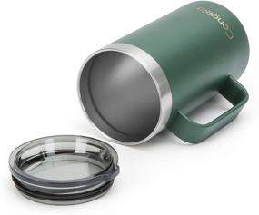 img 3 attached to Congela Gifts for Dad Fathers Day: 22oz Green Stainless Steel Insulated Coffee Mug with Handle - Large Size Vacuum Tea Cup with Tritan Lid for Hot and Cold Drinks