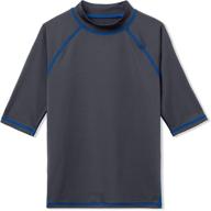 👕 tsla kids short sleeve rash guard upf 50+, uv/spf aqua water swimsuit top for surfing and swimming logo