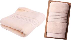 img 4 attached to 🎁 Premium 100% Cotton Plush Towels in 3 Elegant Colors - Quick-Dry, Soft, and Luxurious - Ideal for Home, Hotel, Spa - Complete Gift Set in a Beautiful Yellow Box