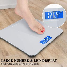 img 1 attached to 📱 Digital Body Weight Scale with Step-On Technology and Easy Read Backlit LCD Display - 400lb Capacity, 6mm Tempered Glass