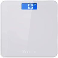 📱 digital body weight scale with step-on technology and easy read backlit lcd display - 400lb capacity, 6mm tempered glass logo