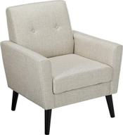 🪑 sienna mid-century modern fabric club chair by christopher knight home - beige elegance at its finest! логотип