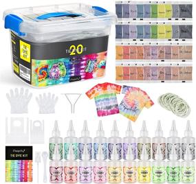 img 4 attached to 🌈 Magicfly 20 Color Tie Dye Kit, 179 Piece Fabric Dye DIY Set, Non-Toxic One-Step Tie Dye for Kids and Adults, Ideal for Halloween, Parties, School Events, Family Reunions, and Group Activities