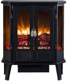 img 4 attached to HearthPro Black Indoor Infrared Stove Fireplace Heater - Freestanding 5-Sided, Model SP5621