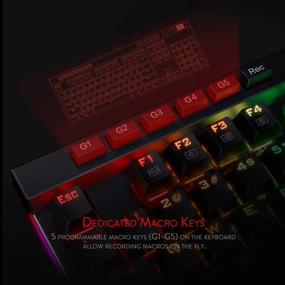 img 2 attached to 🎮 Redragon K580 VATA RGB осветление клавиатура для игр с макроклавишами и отдельными мультимедийными элементами управления, встроенная запись макросов (клавиши с синими переключателями) - улучшено для SEO.