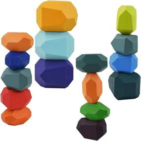 img 1 attached to 🌈 Разноцветный набор игрушек для стеклянных башен и балансировки от Marrywindix