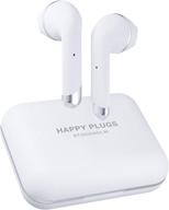 наушники high-end true wireless - happy plugs air 1 plus, bluetooth-гарнитура с зарядным кейсом, микрофонами и до 40 часов воспроизведения; совместимые с ios, android, zoom, pc, mac; белые логотип