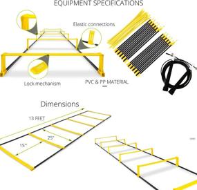 img 1 attached to ⚡️ Speed and Agility Footwork Ladder with Cardio Jump Rope Training Equipment - 12 Rungs, Adjustable Pro-Grade Tool for Quick Feet, Coordination, Explosiveness - Ideal for Football, Soccer, Sports, and Fitness