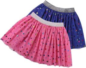 img 1 attached to 👑 DaniChins Girls Layered Princess Sparkle Skirts & Skorts: Dazzling Girls' Clothing Fit for Royalty