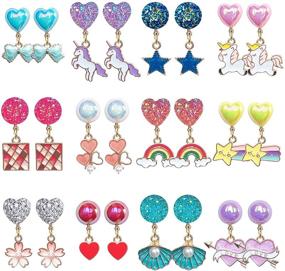 img 4 attached to EleMirsa Earrings Princess Pretend Toddlers