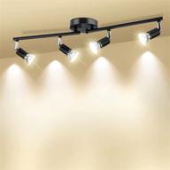 huryee track lighting kit, 4-head foldable ceiling spot light with gu10 socket for kitchen hallway bedroom directional accent lamp fixture logo